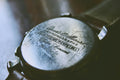 Scuffed silver vintage wristwatch