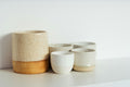 Ochre glazed studio ceramic vase